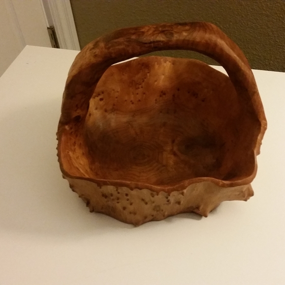 Exotic Hand Crafted Wooden Tree Fruit Bowl - Picture 4 of 4